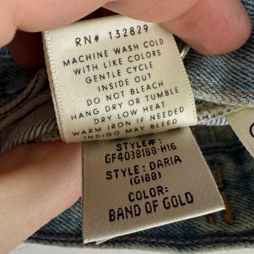 GRLFRND Daria Shearling Trim Oversized Denim Trucker Jean Jacket Size Small - Picture 7 of 8